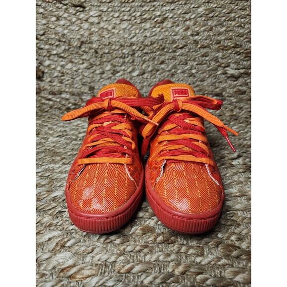 Puma Basket Fade 3d Men's Sneakers Red Orange Size 8 - Picture 3 of 10